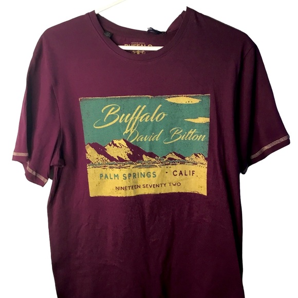 Buffalo David Bitton men’s crushed violet T-shirt size medium. NWT. - Picture 1 of 8